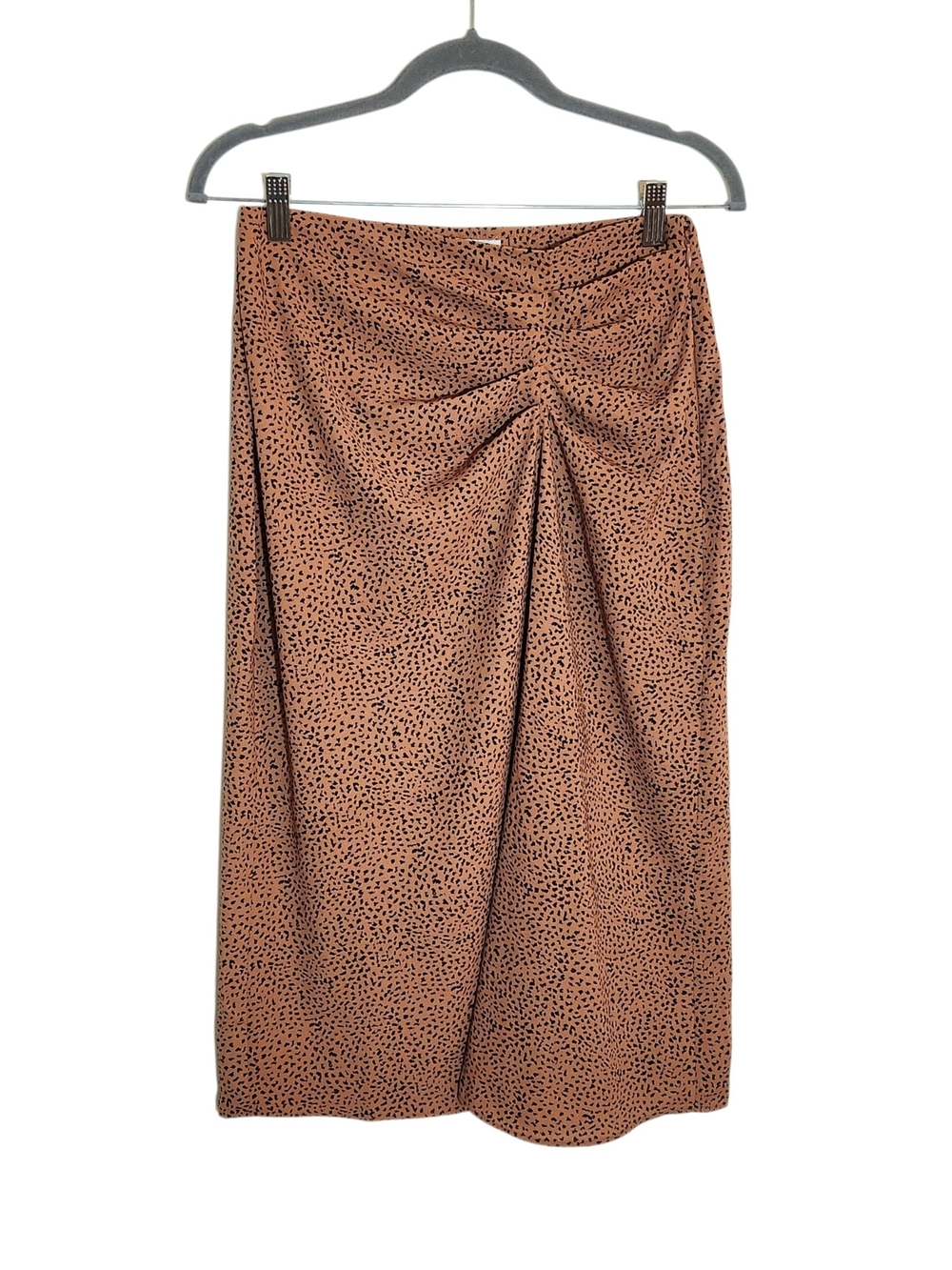 Nine West Brown and Black Dot Print Midi Skirt Size XS